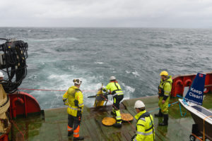 Operators deploying a Seaglider in the Norwegian Sea