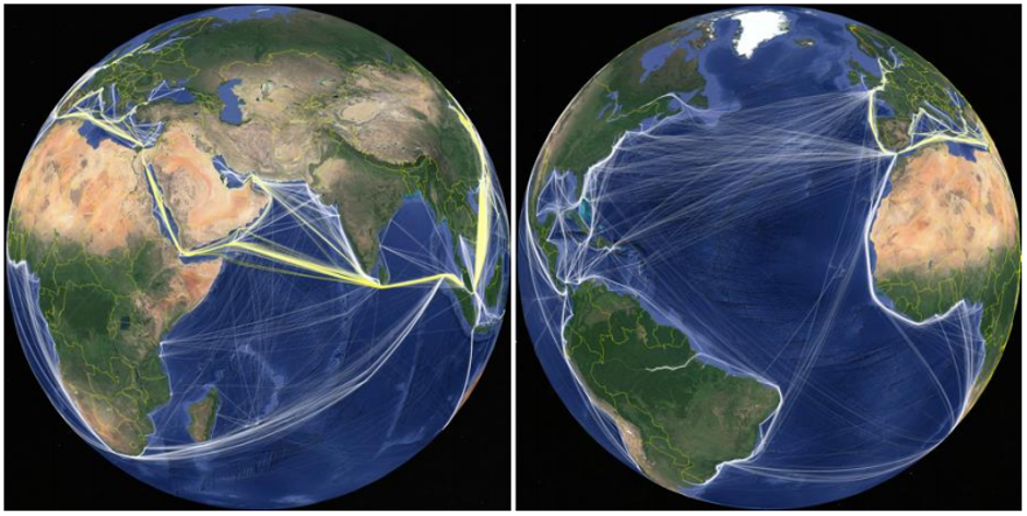 Patterns of World Trade Sea Voyages - (Source Marine Benchmark)